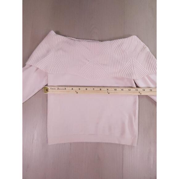 Marciano Off-the-Shoulder Ribbed Foldover Sweater Top – Size S - Picture 10 of 10